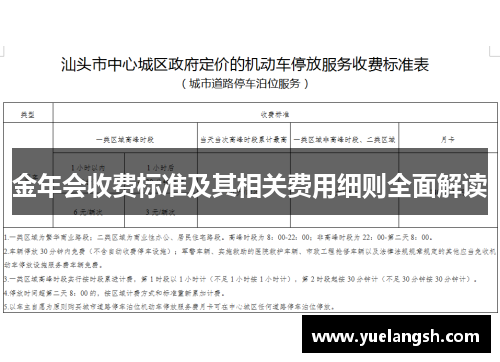 金年会收费标准及其相关费用细则全面解读